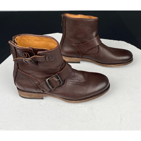 Frye Tyler Engineer Leather Ankle Boots - Women's Size 6 B - Brown - Picture 1 of 16